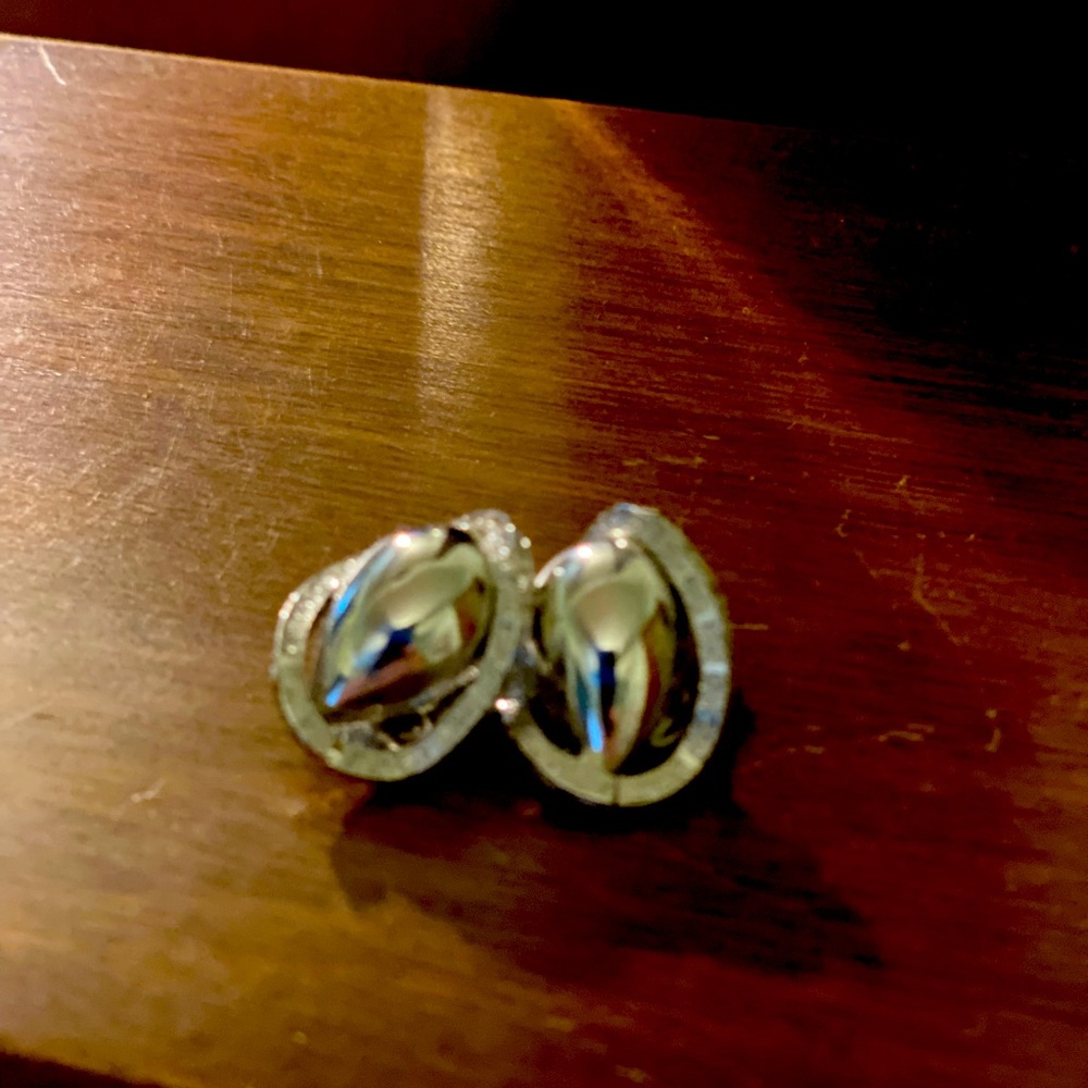 Silver clip on earrings